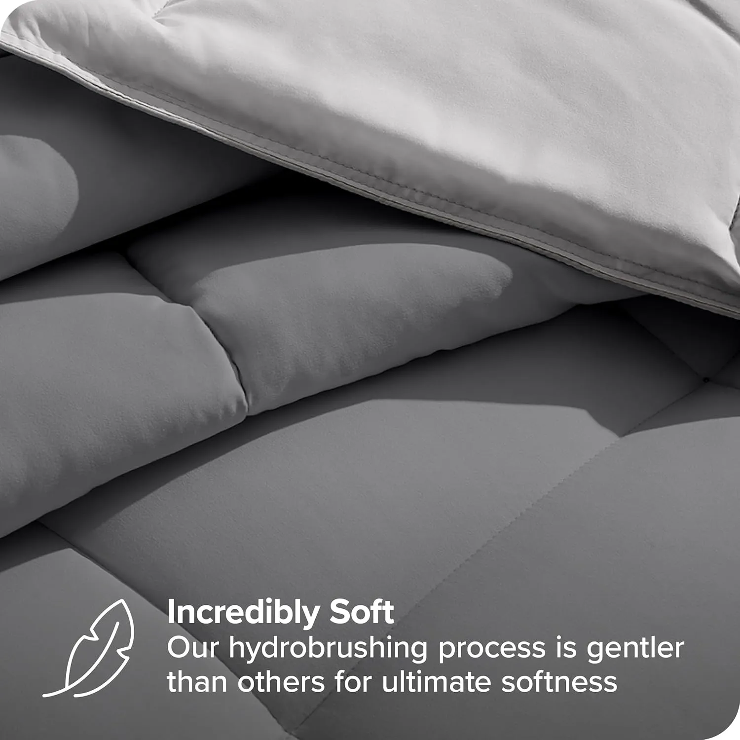 Bare Home Reversible Bed-in-A-Bag Comforter & Sheet Set - Split King - Down Alternative - Soft - Bedding Set (Split King, Grey/Light Grey)