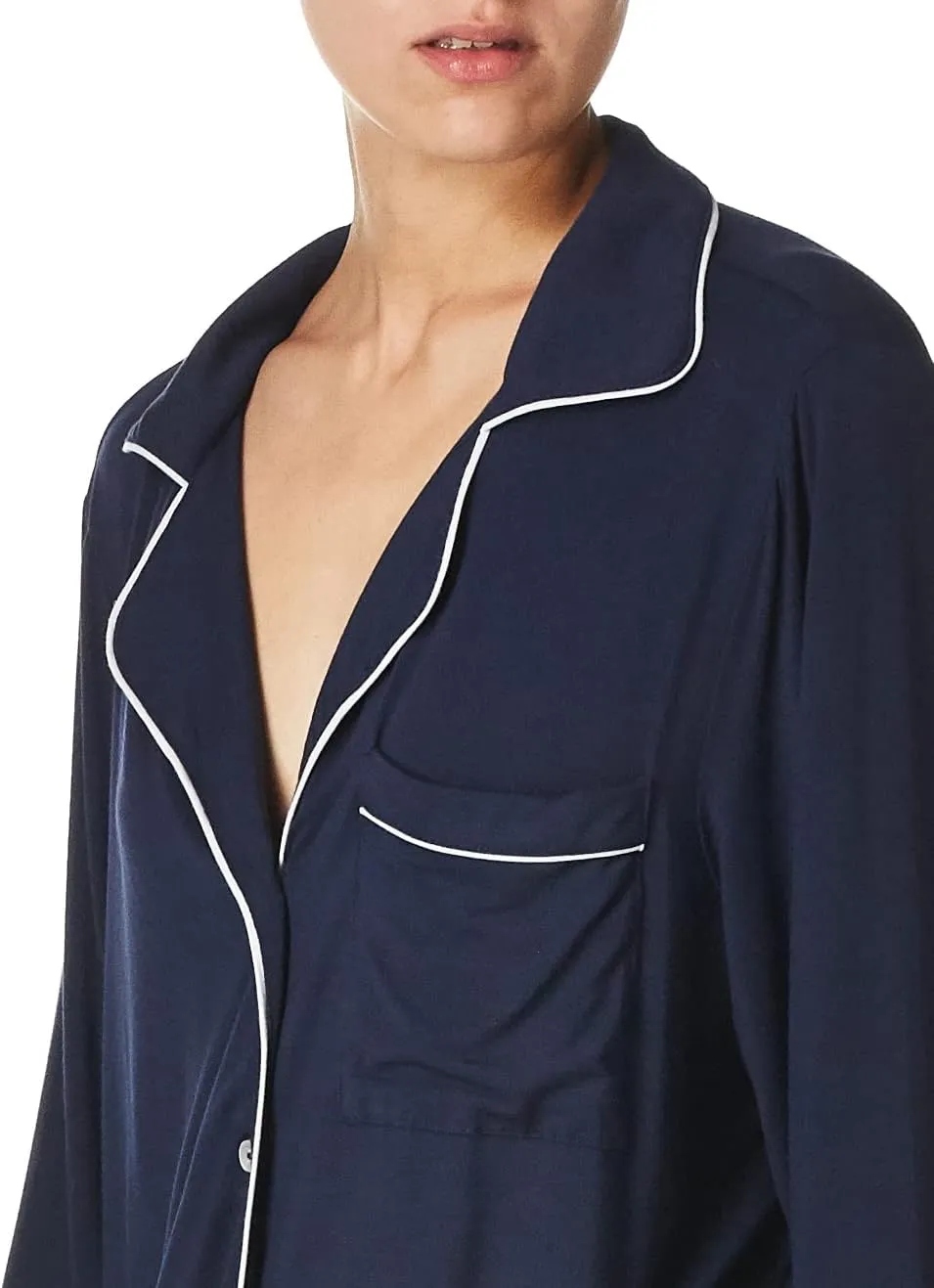 Barefoot Dreams Women's Luxe Milk Jersey Piped Pajama Set