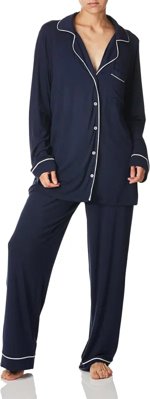 Barefoot Dreams Women's Luxe Milk Jersey Piped Pajama Set