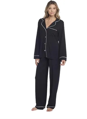 Barefoot Dreams Women's Luxe Milk Jersey Piped Pajama Set