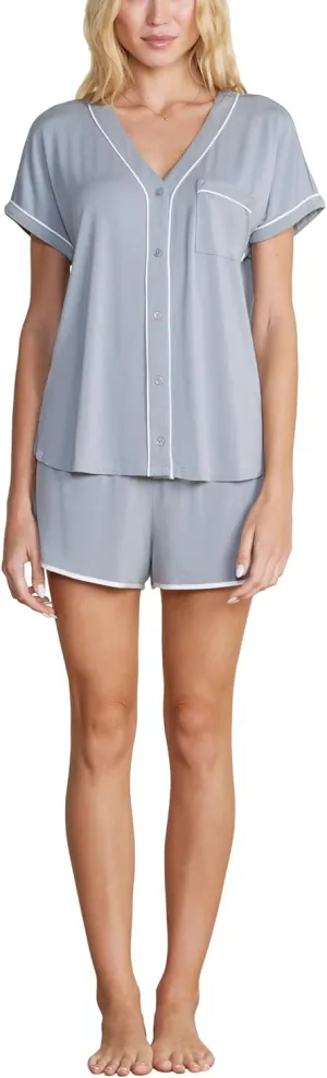 Barefoot Dreams Women's Malibu Collection Soft Jersey Piped Lounge Set