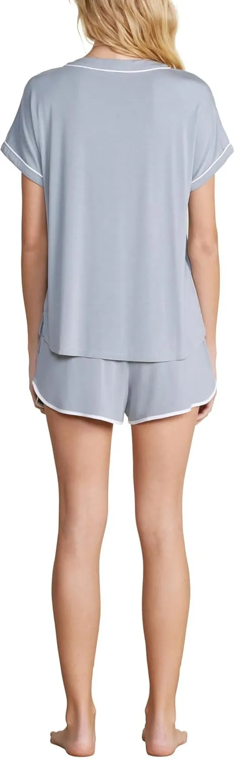 Barefoot Dreams Women's Malibu Collection Soft Jersey Piped Lounge Set
