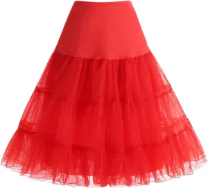 Bbonlinedress Women's 50s Petticoat Skirt Vintage Tutu Crinoline Underskirt 25"