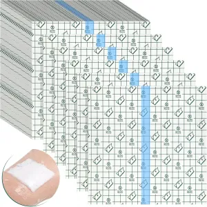 BBTO 50 Pieces Transparent Clear Adhesive Bandage Stretch Large Waterproof Film Adhesive Bandages Dressing Supplies(8 x 8 Inch)