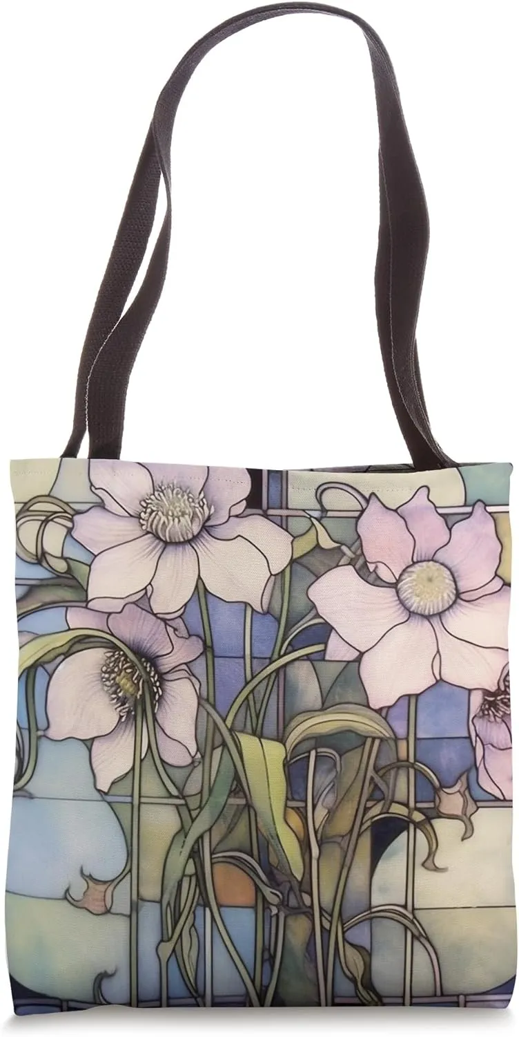 Beautiful Floral Hellebore Flower Art Nouveau Tote Bag