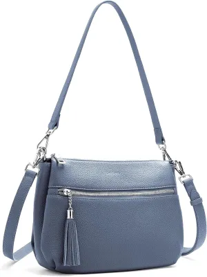 befen Genuine Leather Crossbody Hobo Purses for Women, Ladies Shoulder Bags Handbags with 2 Shoulder Straps