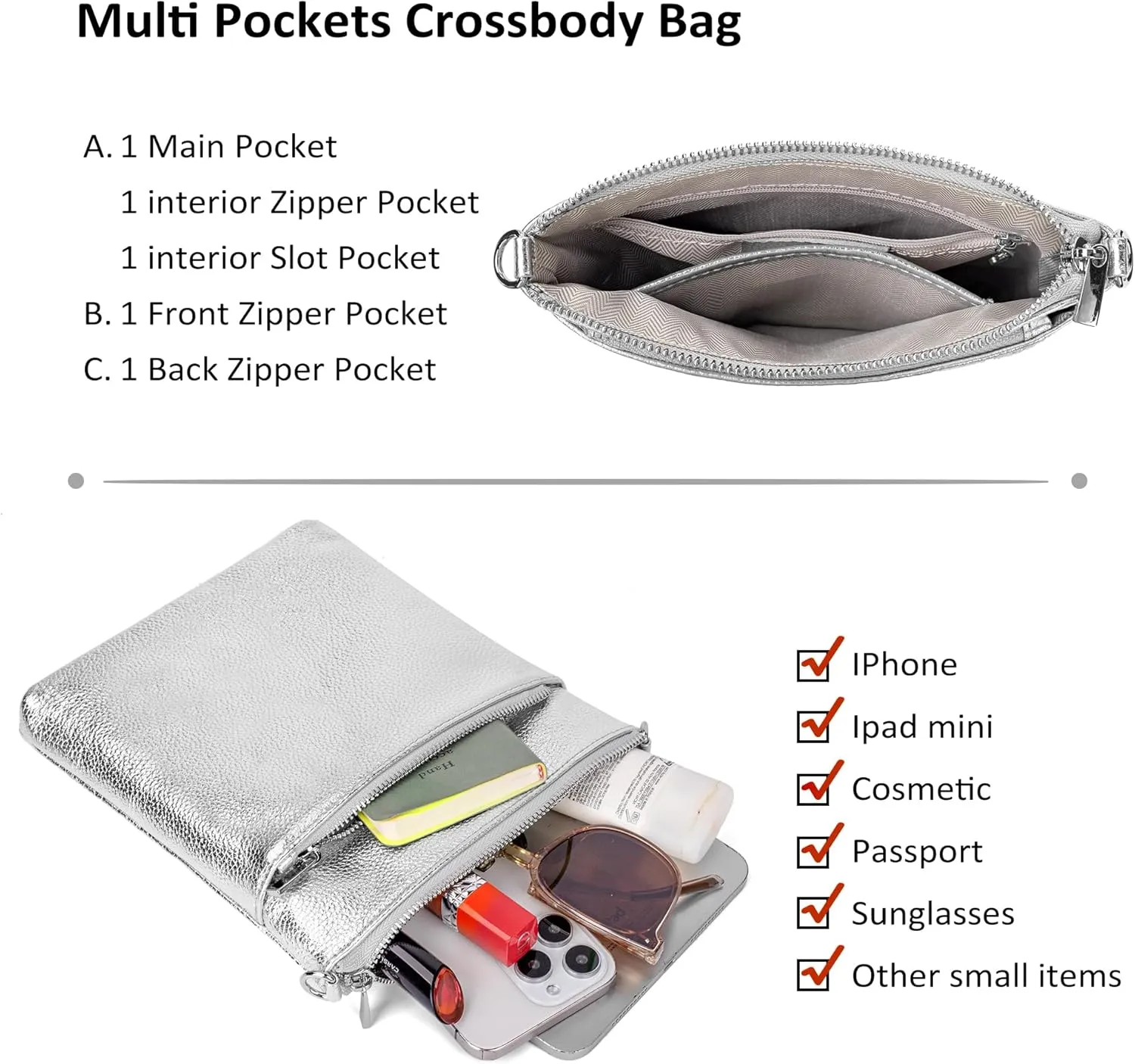 befen Genuine Leather Small Crossbody Purses for Women Travel Cross Body Bags Lightweight with Adjustable Shoulder Strap
