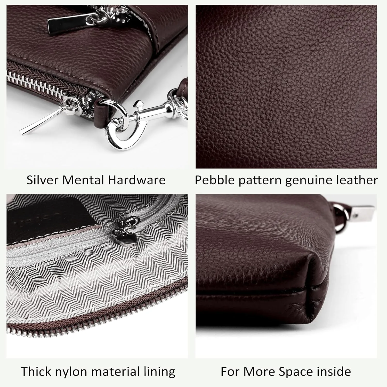 befen Genuine Leather Small Crossbody Purses for Women Travel Cross Body Bags Lightweight with Adjustable Shoulder Strap