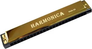 Beginners And Adults Professional Practice Performance Type 24 Hole Harmonica C Tune(Gold)