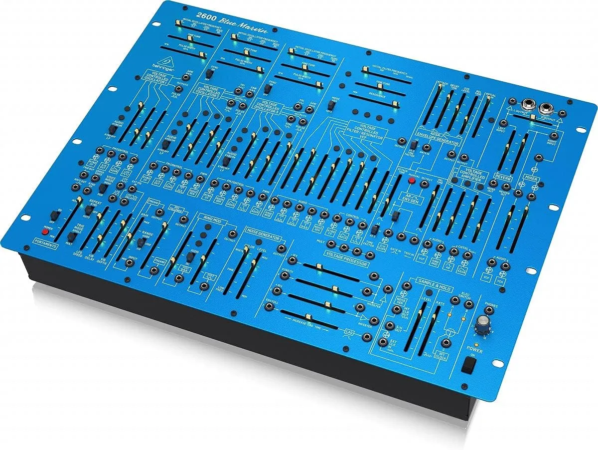 Behringer 2600 BLUE MARVIN Special Edition Semi-Modular Analog Synthesizer with 3 VCOs and Multi-Mode VCF in 8U Rack-Mount Format
