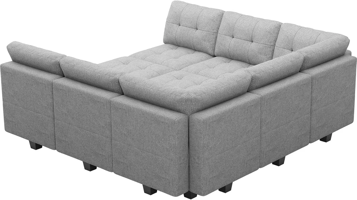 Belffin Modular Sectional Sleeper Sofa Couch with Storage Seat Reversible Modular Sofa Couch Oversized Sleeper Sectional Sofa Bed Set Light Grey
