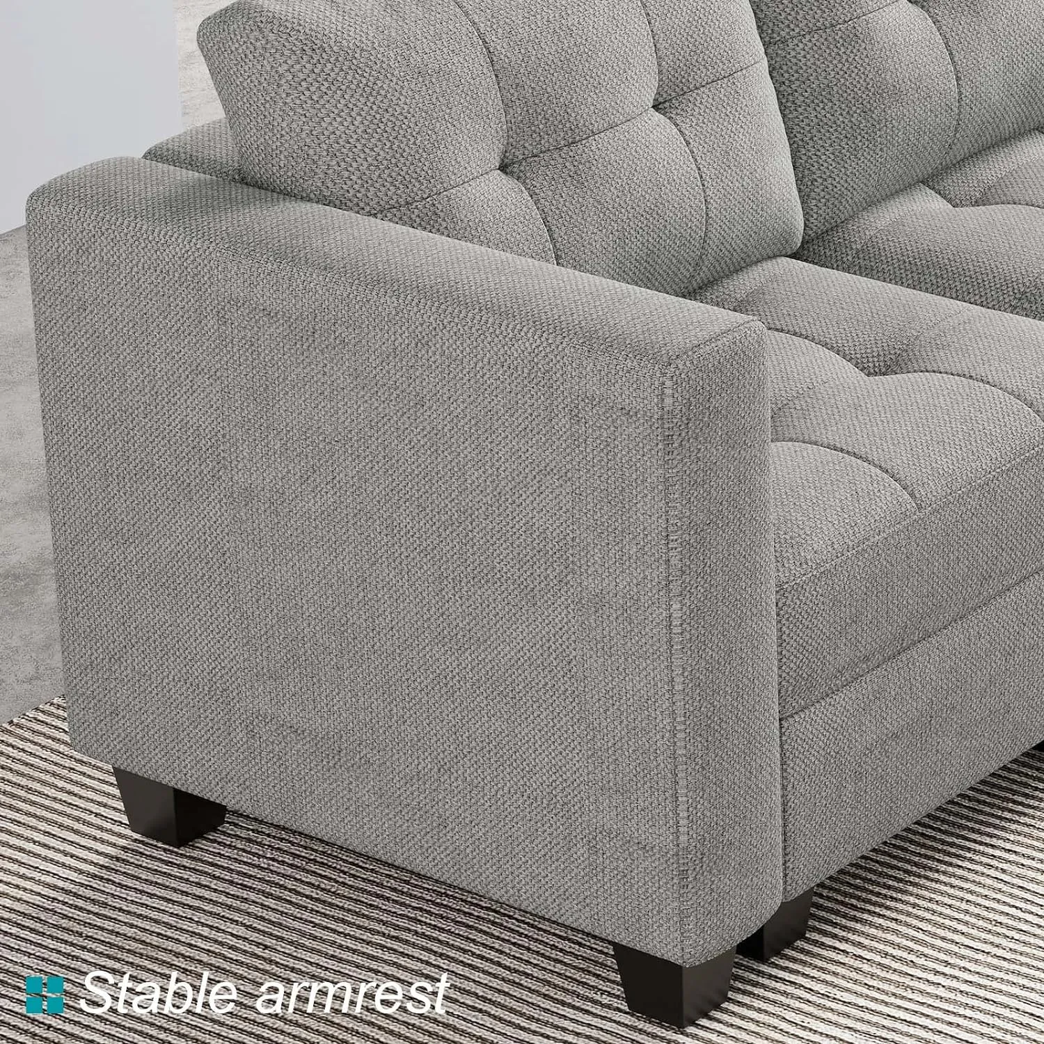 Belffin Modular Sectional Sleeper Sofa Couch with Storage Seat Reversible Modular Sofa Couch Oversized Sleeper Sectional Sofa Bed Set Light Grey