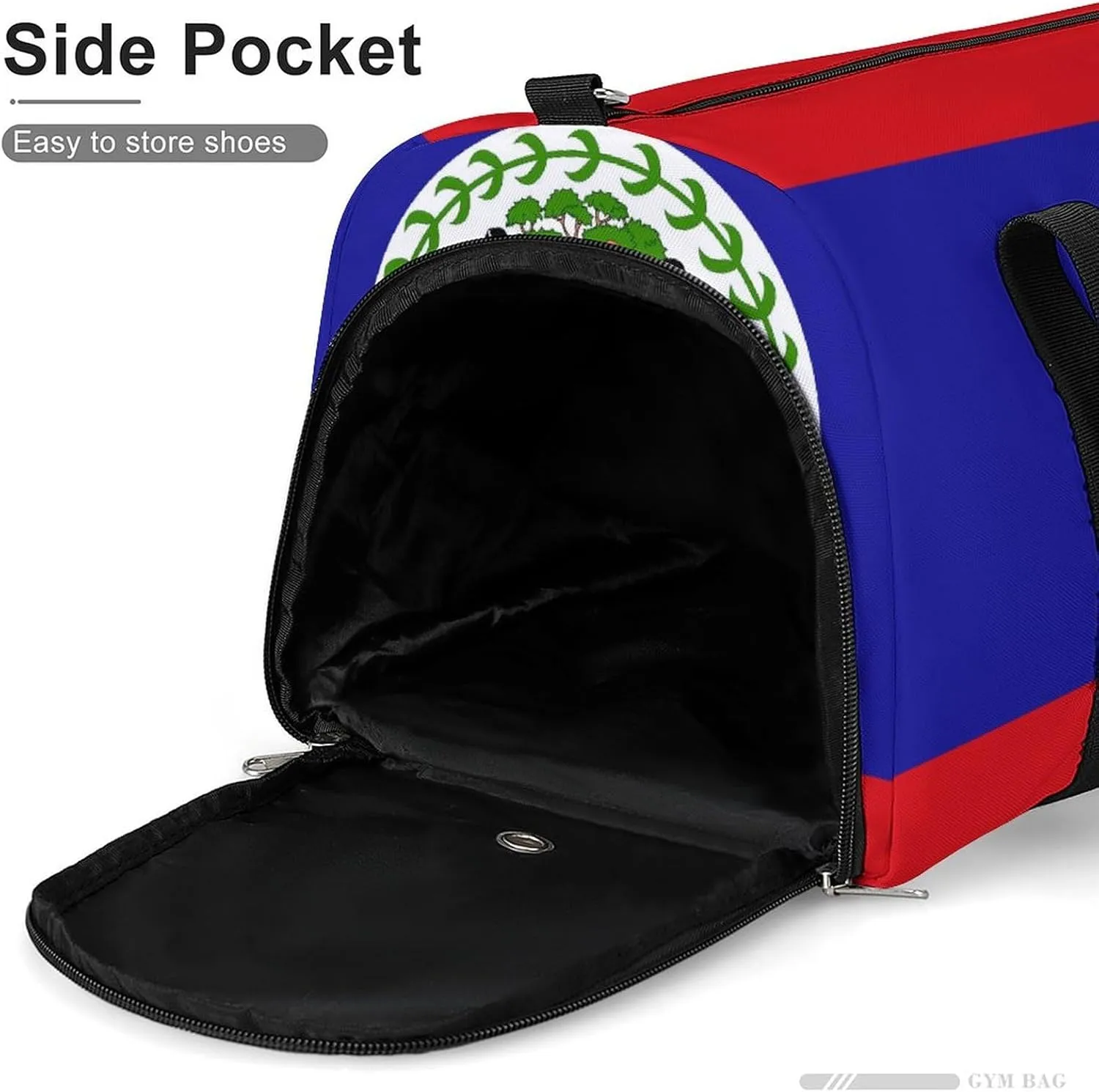 Belize Flag Duffel Bag for Men Women with Shoe Compartment Carry On Tote