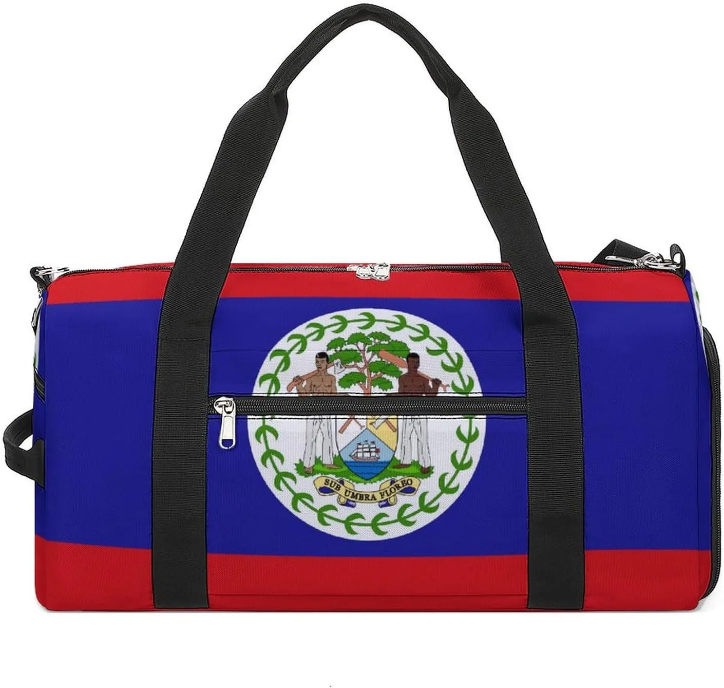 Belize Flag Duffel Bag for Men Women with Shoe Compartment Carry On Tote