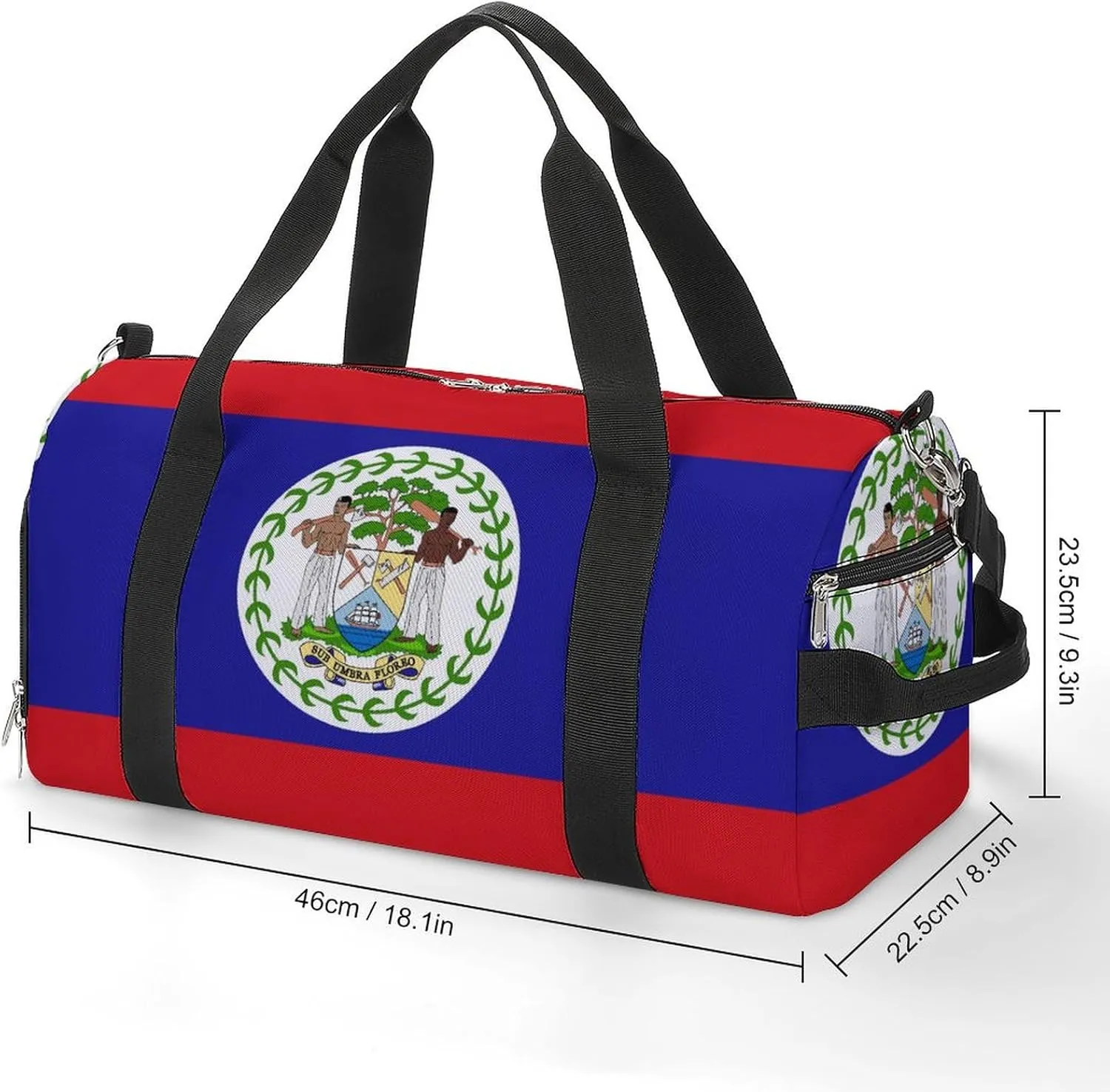 Belize Flag Duffel Bag for Men Women with Shoe Compartment Carry On Tote