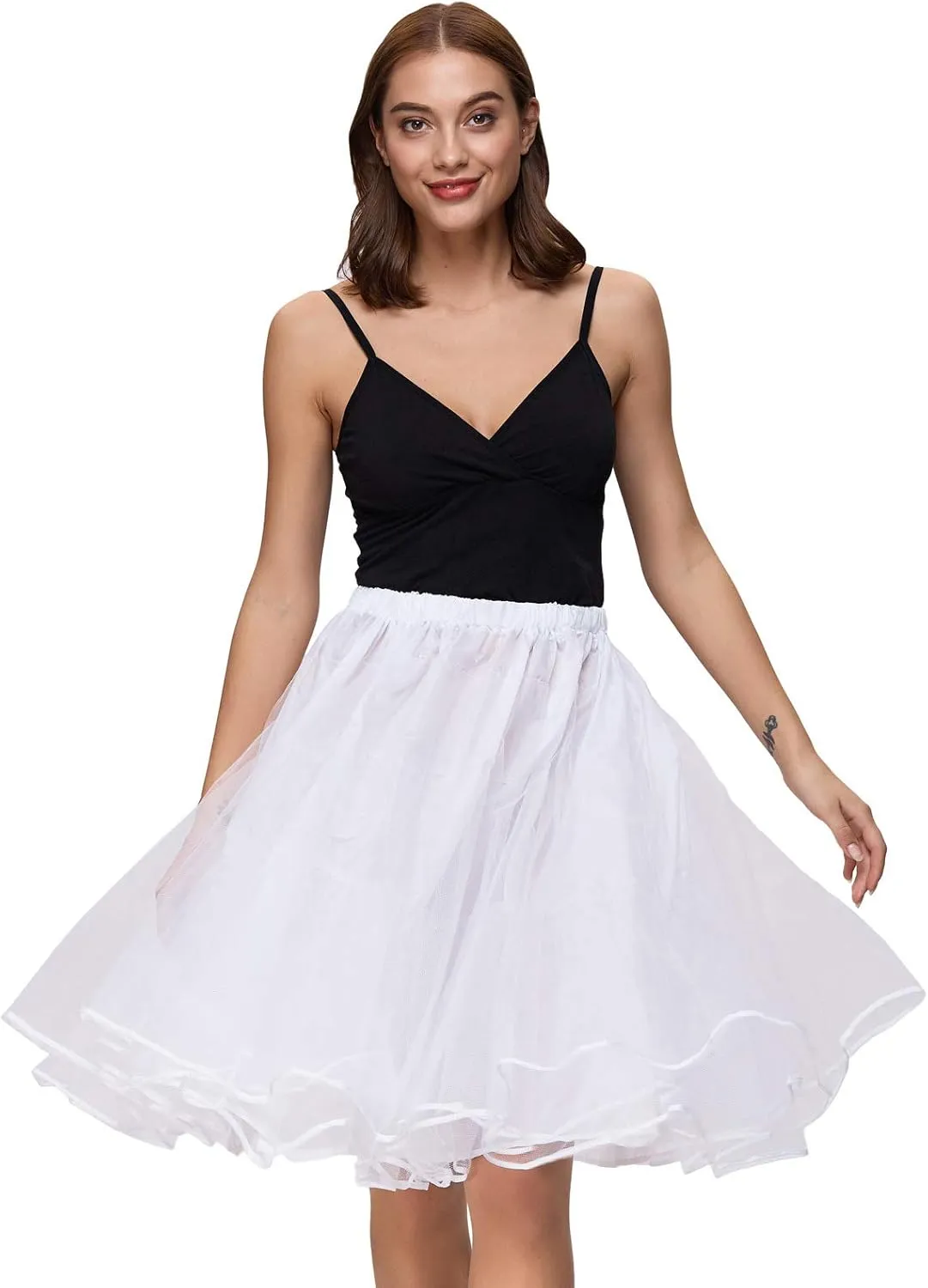 Belle Poque Women's 50s Petticoat Skirts Tutu Crinoline Underskirts Knee Length
