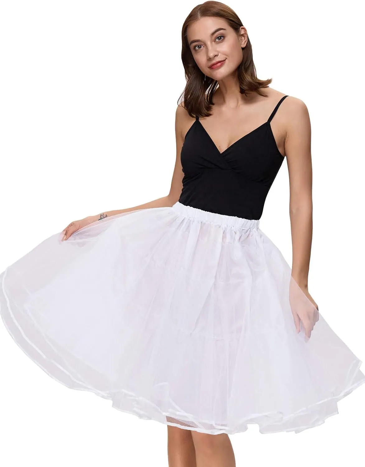 Belle Poque Women's 50s Petticoat Skirts Tutu Crinoline Underskirts Knee Length