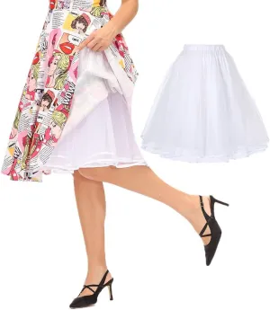 Belle Poque Women's 50s Petticoat Skirts Tutu Crinoline Underskirts Knee Length