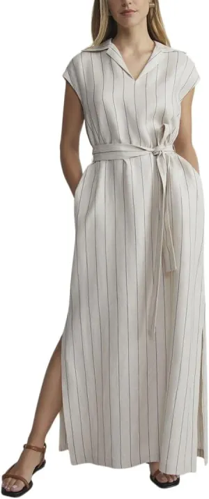 Belted Popover Linen Dress