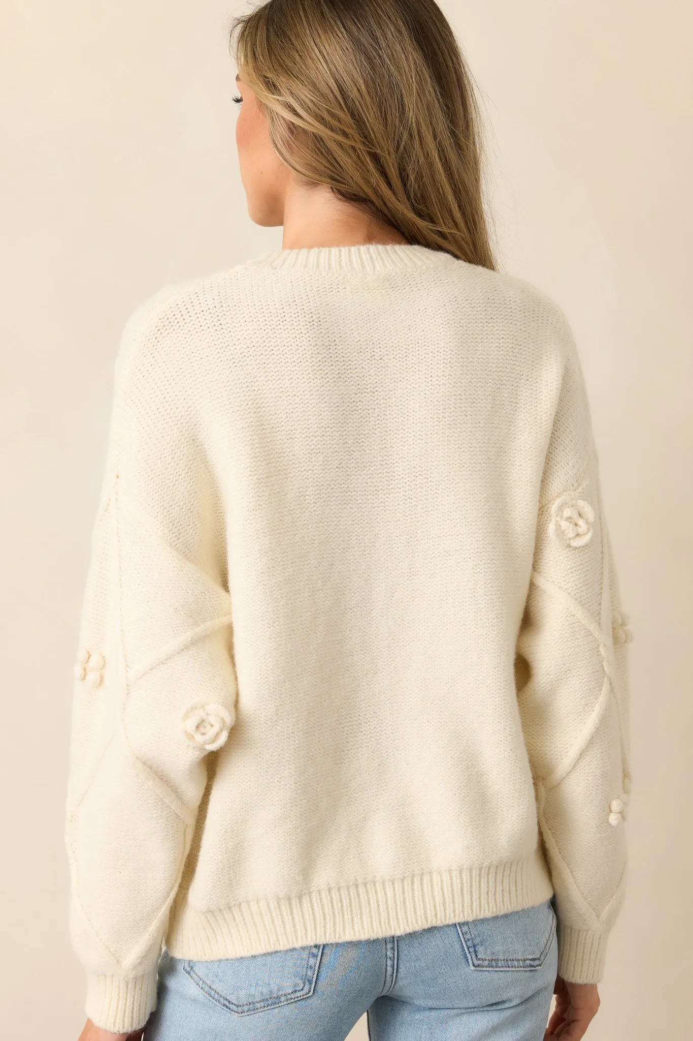 Berry Breeze Ivory Embroidered Sweater