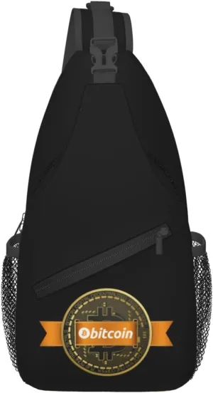 Bitcoin Digital Currency Crossbody Bags For Women Men Chest Backpack Gym Shoulder Bag Travel Outdoor Sports Casual Crossbody Bags