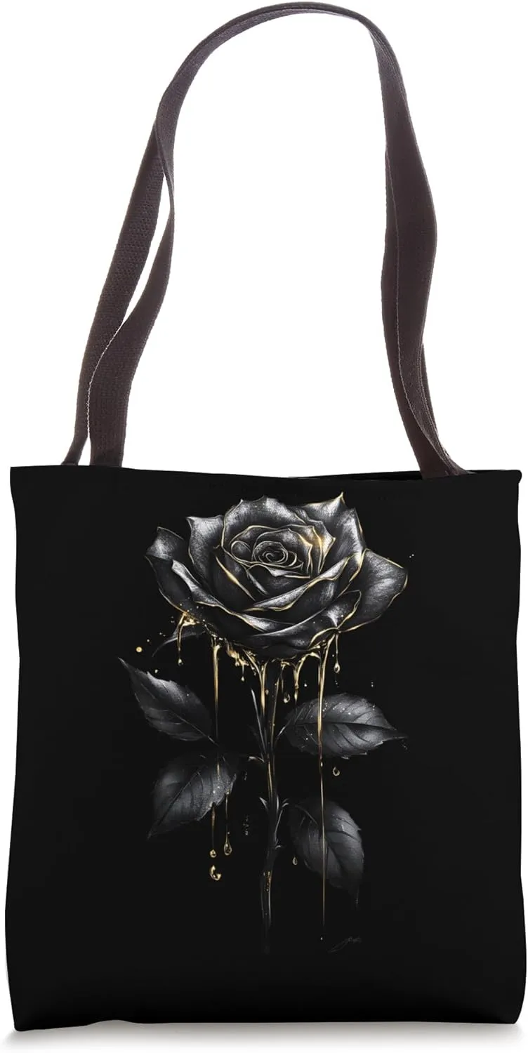 Black Rose Flower Botanist Garden Flower Rose Tote Bag