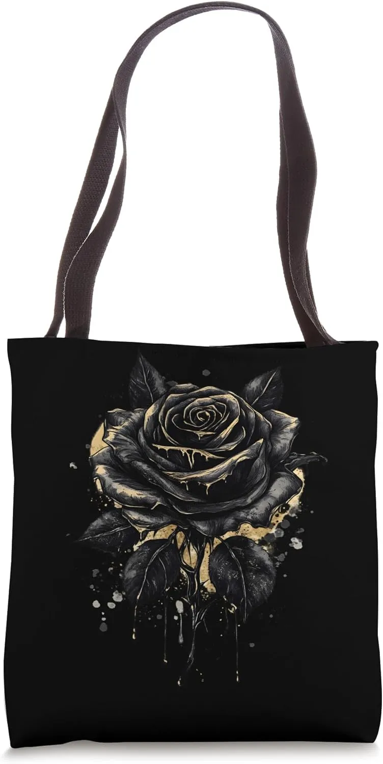 Black Rose Flower Botanist Garden Flower Rose Tote Bag