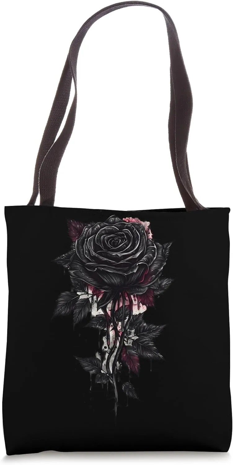 Black Rose Flower Botanist Garden Flower Rose Tote Bag