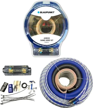 Blaupunkt AMK00 Car Audio Amplifier 0 Gauge Wiring Kit Blue