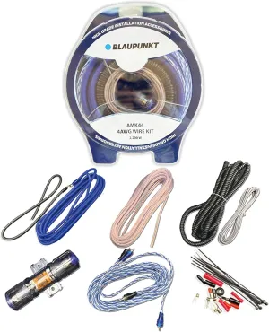 Blaupunkt AMK44 Car Audio Amplifier 4 Gauge Wiring Kit Blue