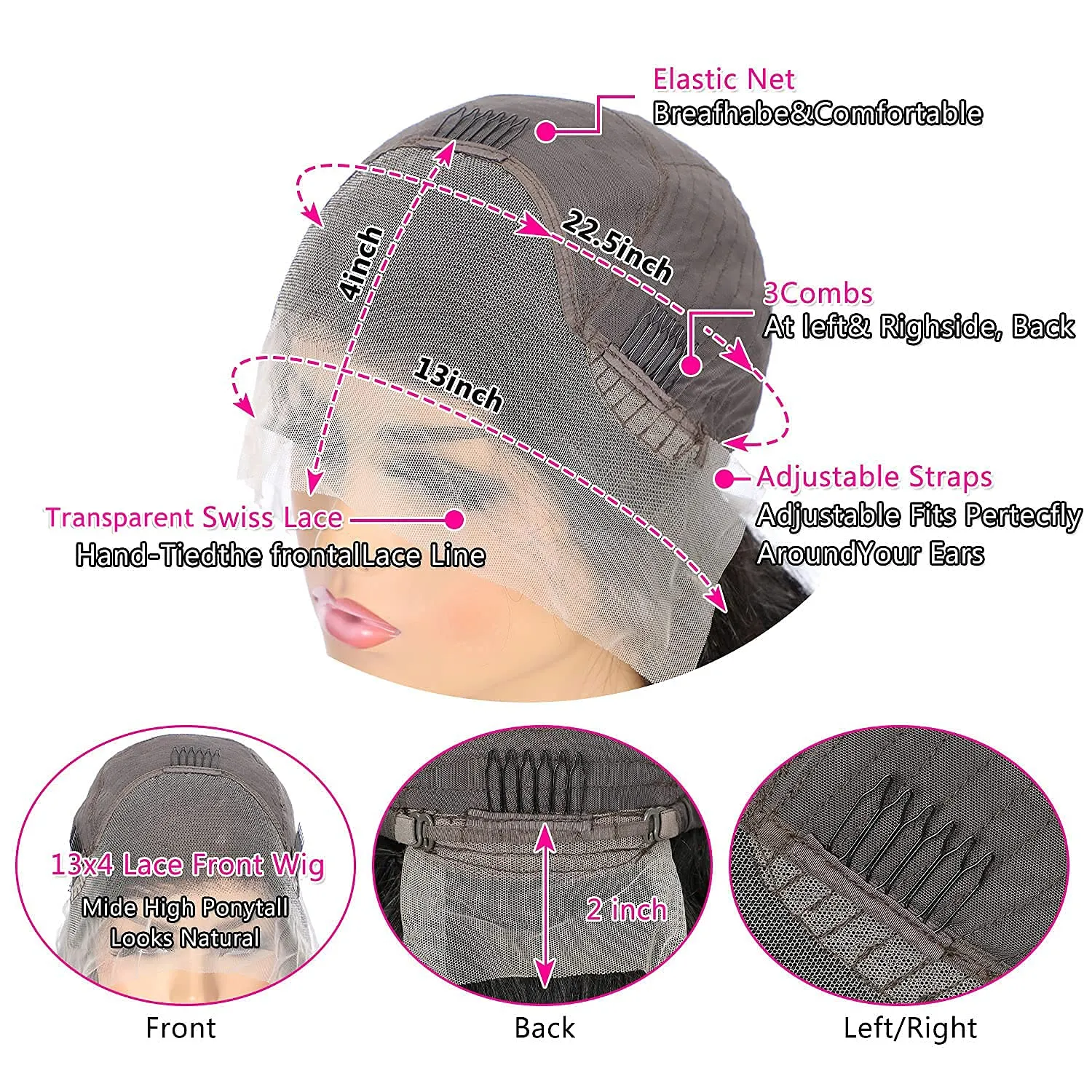 BLG Ombre Blonde 13X4 Transparent Lace Front Wigs Human Hair Pre Plucked 27 Skunk Stripe Wigs Human Hair 180% Density Colored Human Hair Wigs for Black Women 16 Inch Lace Frontal Wig
