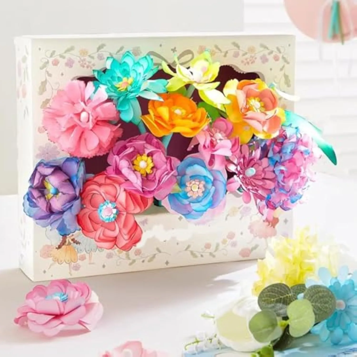 Bloom Joy Magic Petal Flower Kit, BloomJoy Magic Petal Flower Art Kit, Colored Flowers Creative Toys - Fantasy Art-Magical Flowers, More Than A Dozen Kinds of Petals, Free to Match Colors (1-SetB)