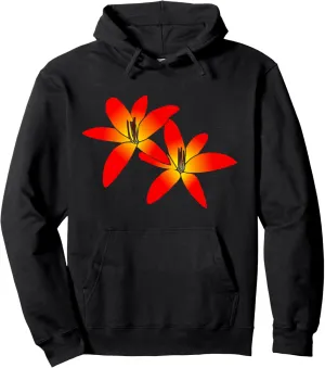 blooming red lilies, lily, bloom, flower, blooms, flowery Pullover Hoodie