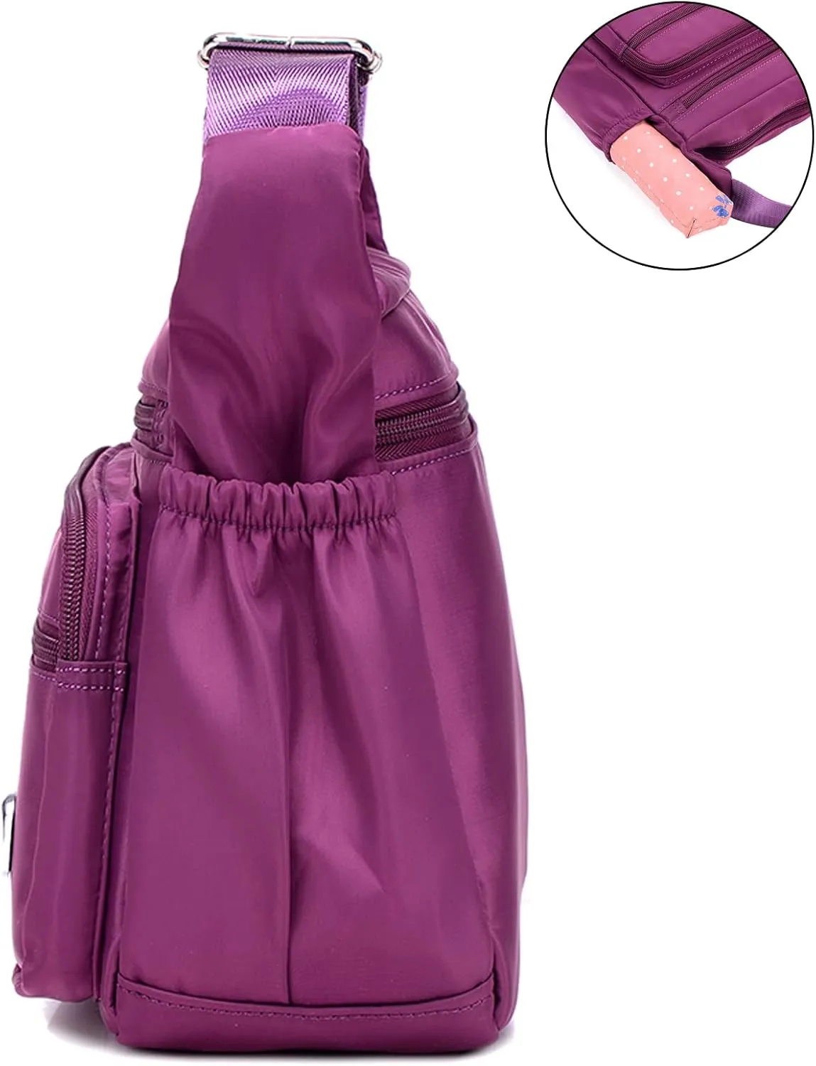 Blostirno Women's Crossbody Bag Nylon Waterproof Shoulder Handbags Purses Travel Bags with Muitipockets