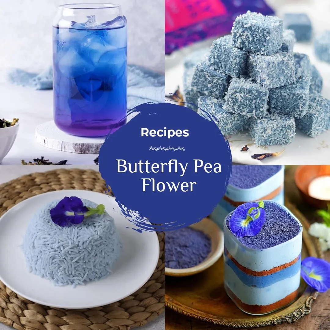 BLUE TEA - Butterfly Pea Flower Tea - 2.11 Oz (120  Cups) | ANTIOXIDANT RICH | Chemical Free - Herbal Tea - Caffeine free - Non Bitter - No Preservatives - Non-GMO | Zipper Pack