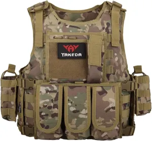 BOMTURN Tactical Airsoft Vest Upgrade Adjustable Modular Paintball Vest Outdoor Fit Adult