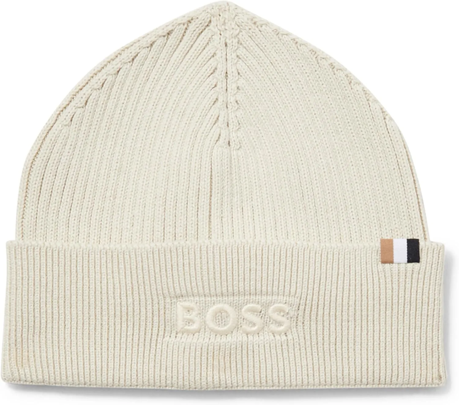 BOSS Men's Magico Ribbed Mixed Material Beanie
