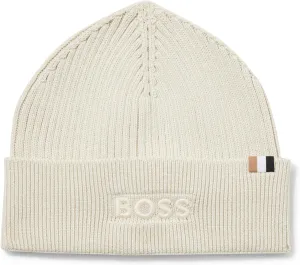BOSS Men's Magico Ribbed Mixed Material Beanie