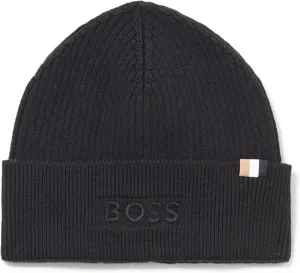 BOSS Men's Magico Ribbed Mixed Material Beanie