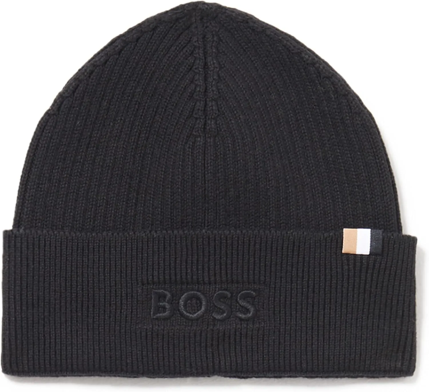 BOSS Men's Magico Ribbed Mixed Material Beanie