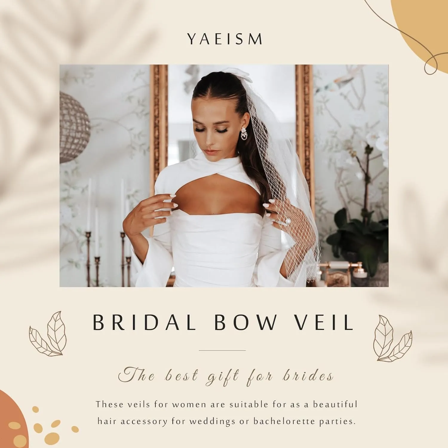 Bridal Veil Bachelorette Party Veil White Bow Wedding Veil Elegant Tulle Layer Hair Clip for Women and Girls