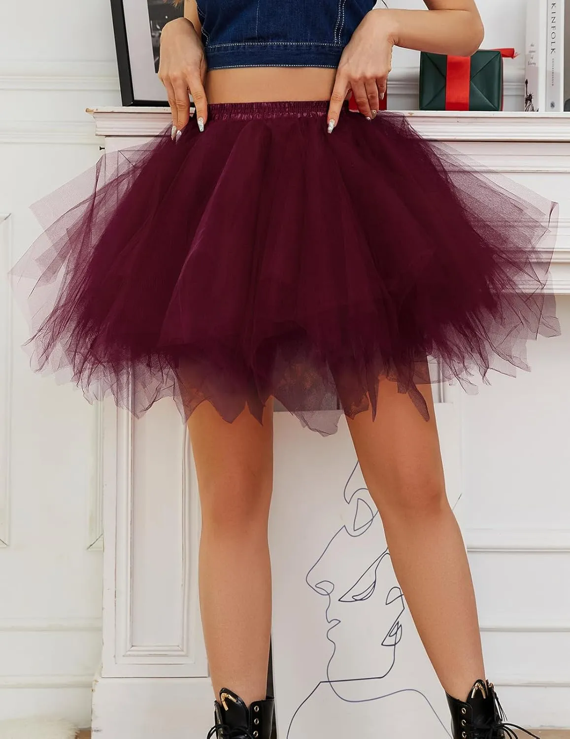 Bridesmay Women's Tutu Skirt 2025 50s Vintage Ballet Bubble Dance Skirts for Cosplay Party