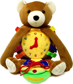 Buckle Toy Bear Backpack - Toddler Backpack & Stuffed Animal Learning Activity - Develops Fine Motor & Basic Life Skills - Soft Plush Kids Travel Toy - Billy Bear