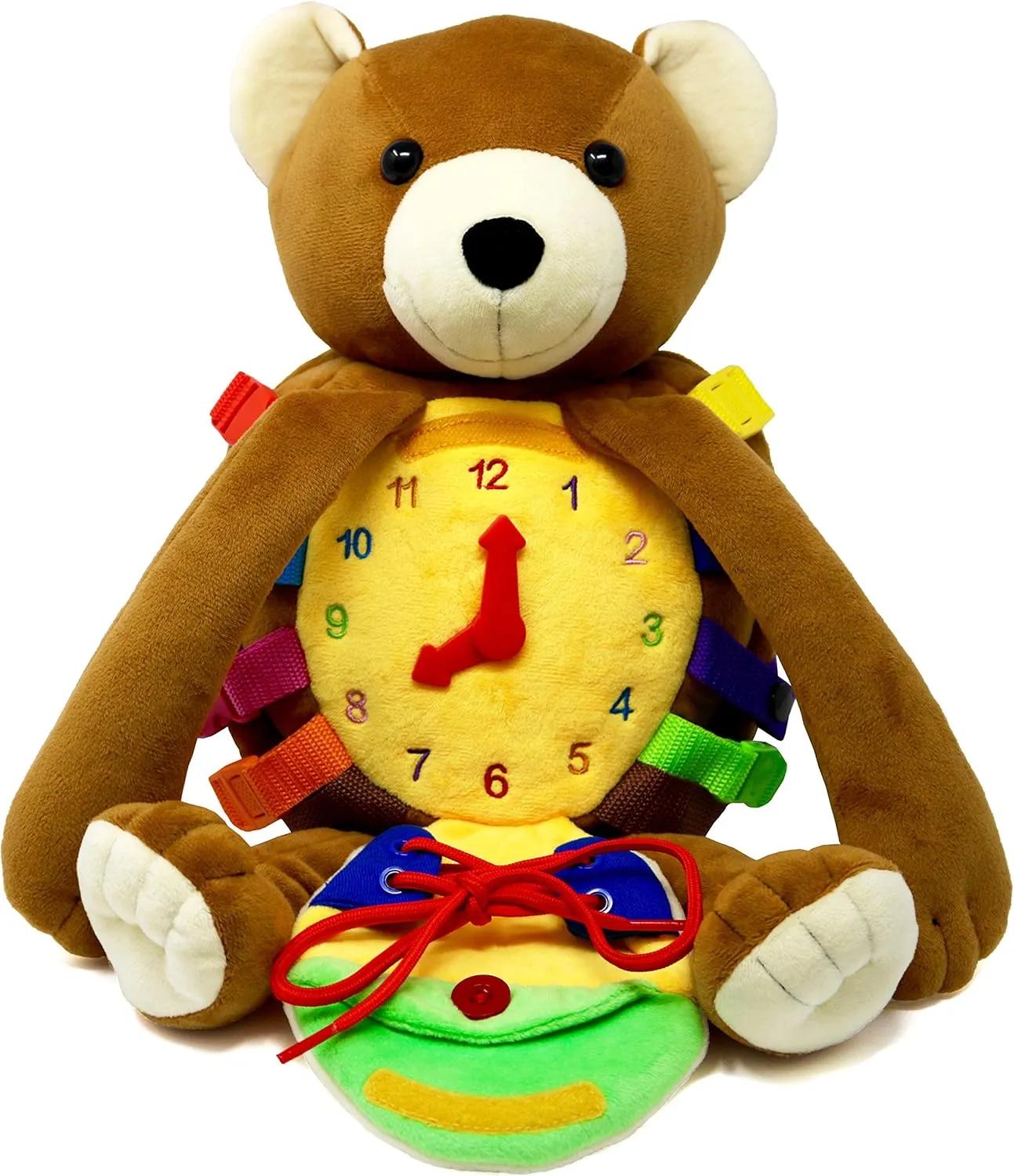 Buckle Toy Bear Backpack - Toddler Backpack & Stuffed Animal Learning Activity - Develops Fine Motor & Basic Life Skills - Soft Plush Kids Travel Toy - Billy Bear
