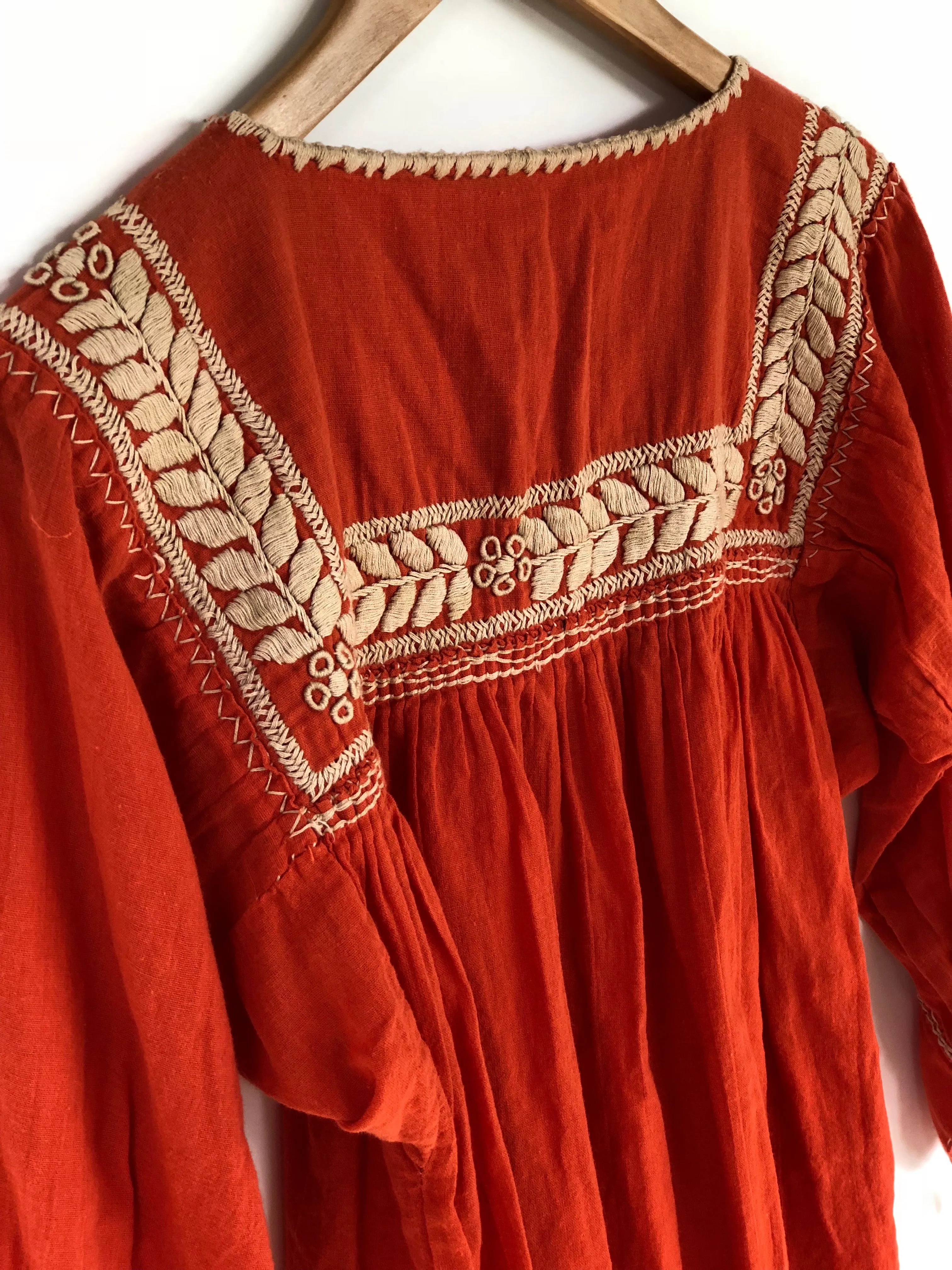 Bunt Orange and Cream Vine Tunic