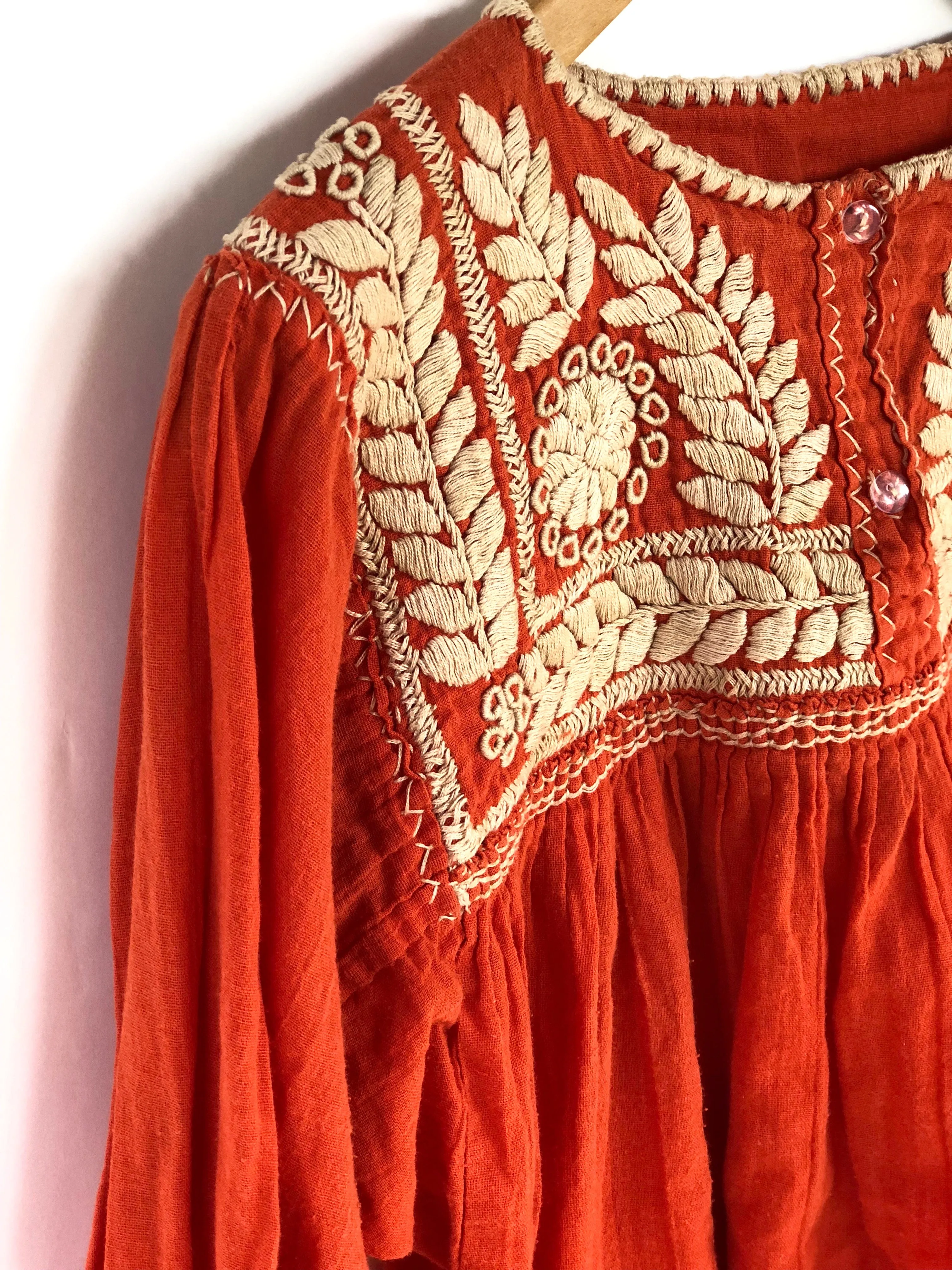 Bunt Orange and Cream Vine Tunic