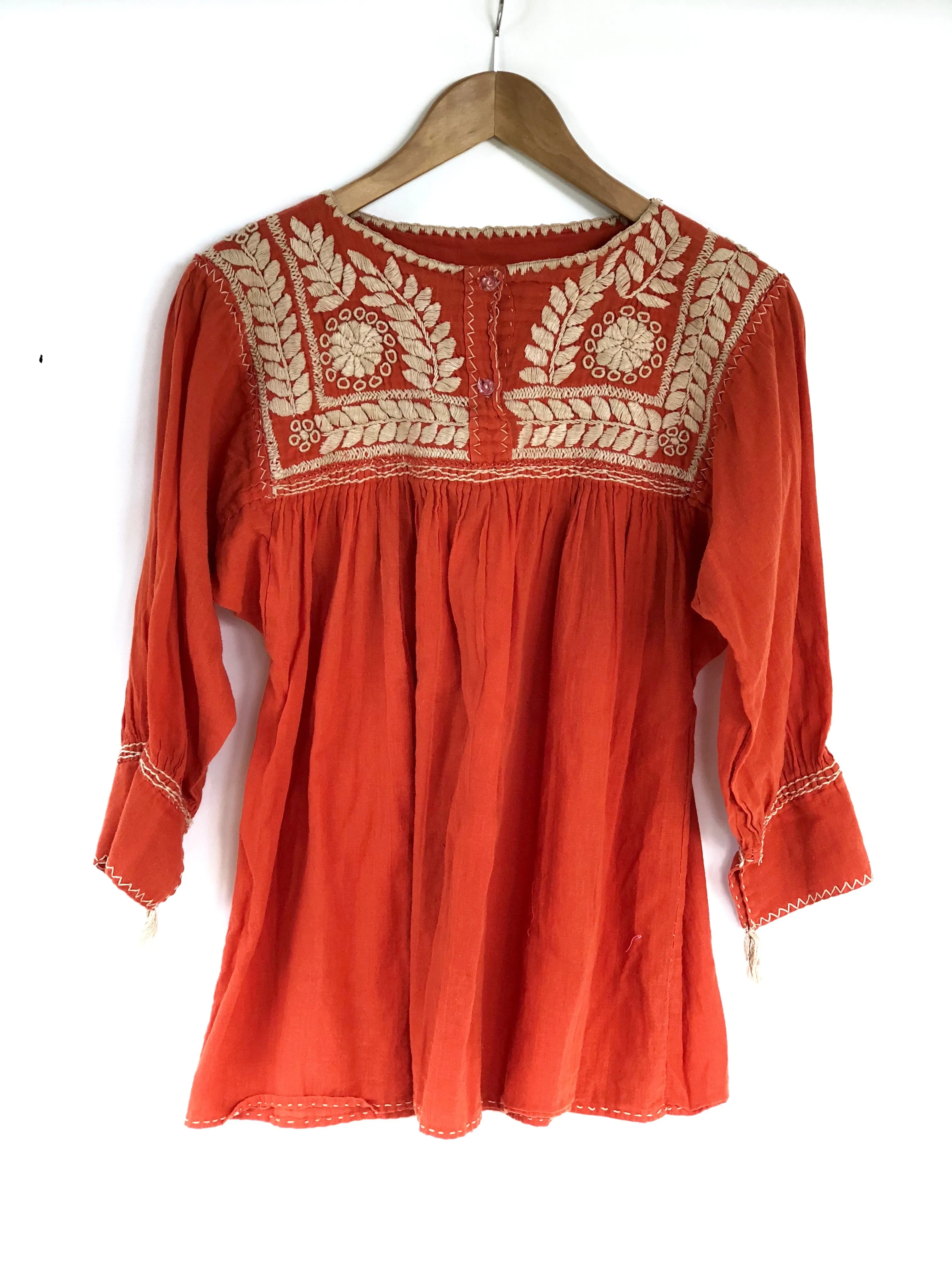 Bunt Orange and Cream Vine Tunic