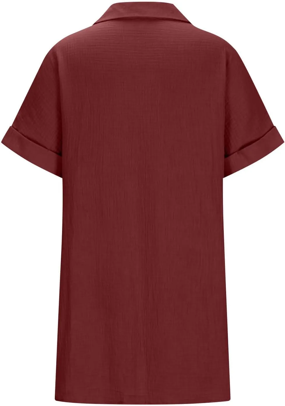 Button Down Dress for Women Summer Short Sleeve Tshirt Dresses Casual Flowy V Neck Loose Midi Beach Dress