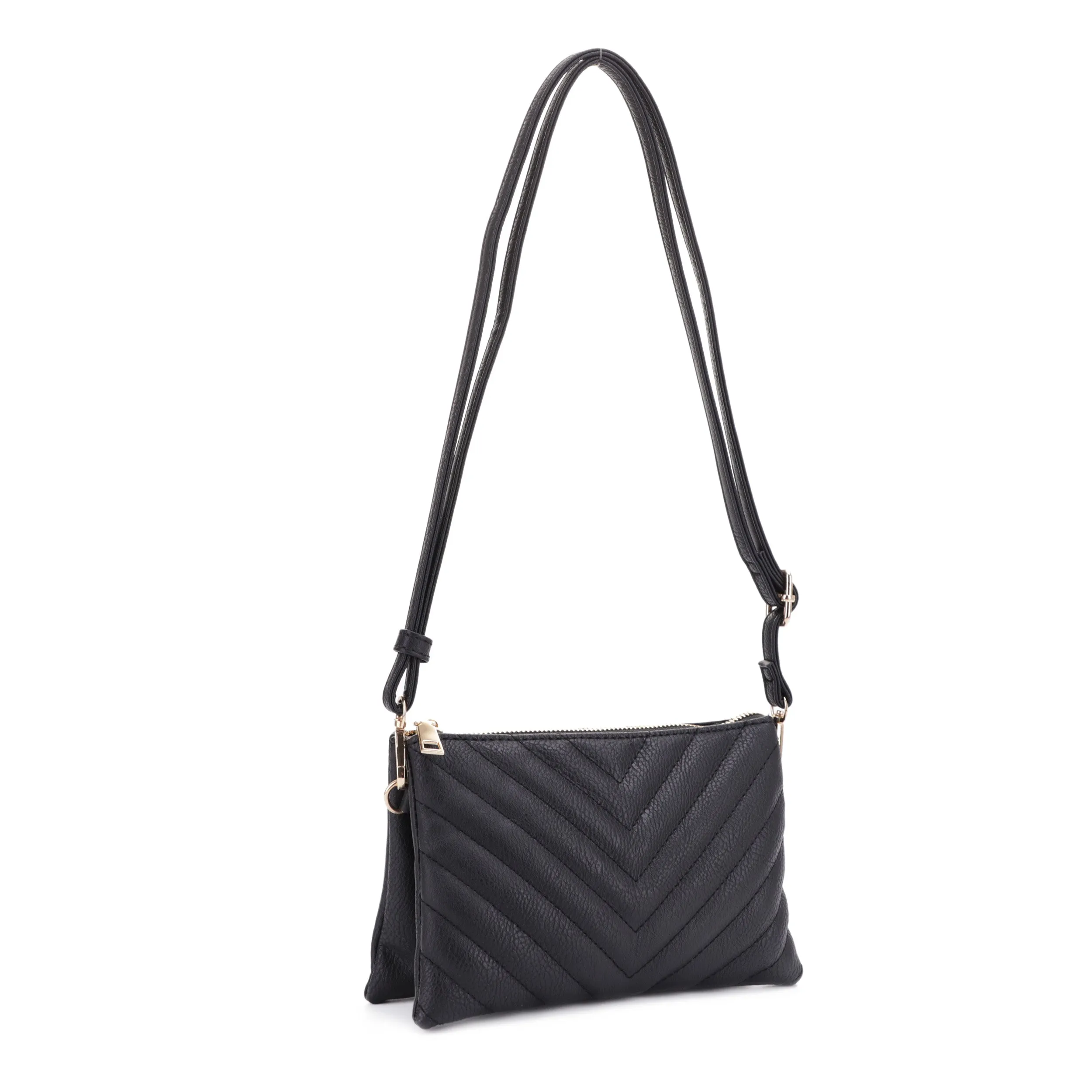 Callie Chevron Quilted Multi Compartment Crossbody