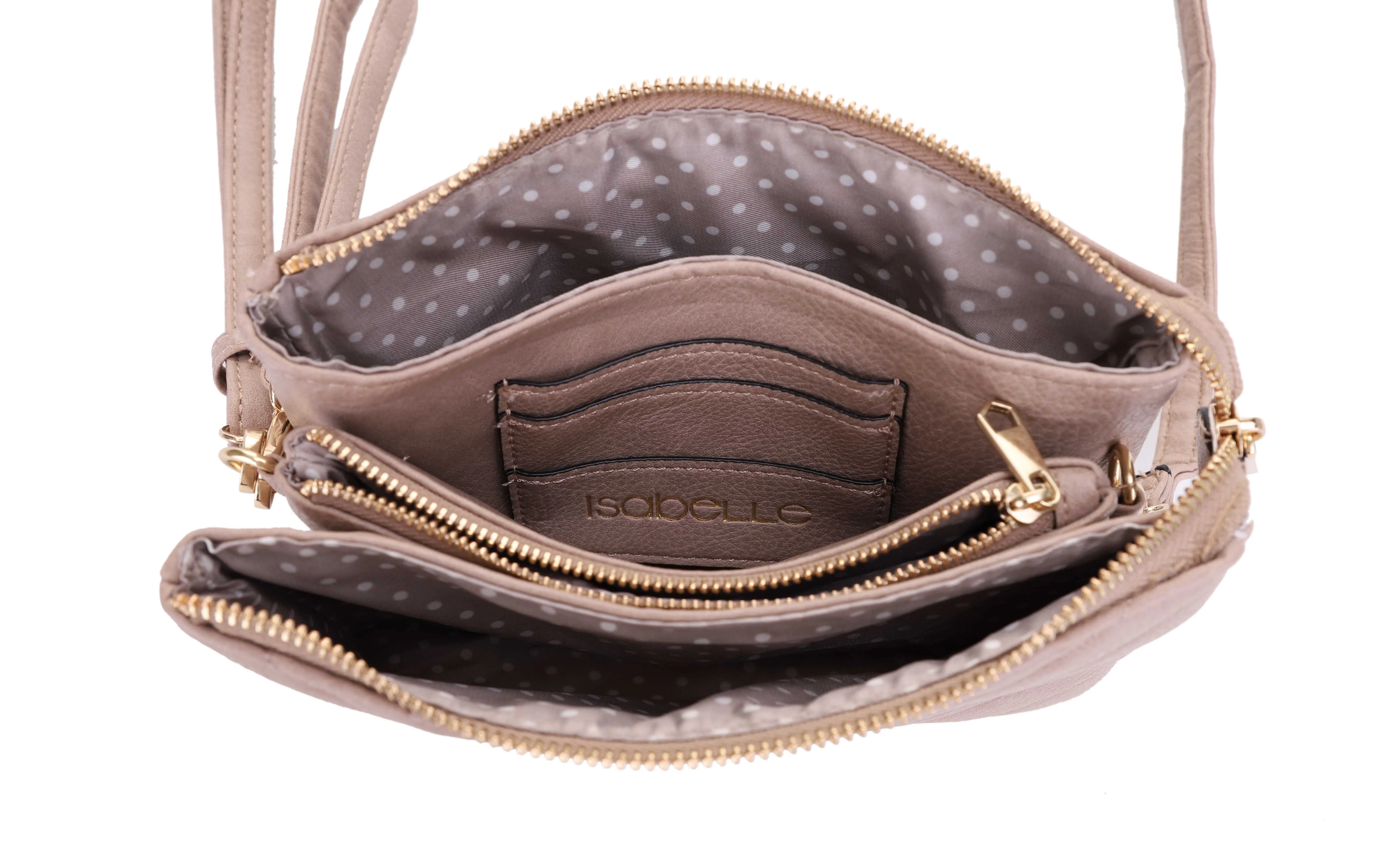 Callie Chevron Quilted Multi Compartment Crossbody